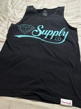 Diamond Supply Co. Black Tank with White Print